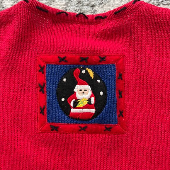 Segue Ugly Christmas Sweater Cardigan Embroidered Medium Cottagecore Grandmacore - Picture 6 of 12